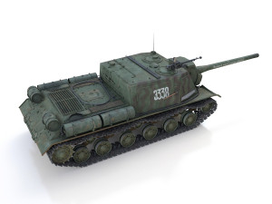 isu-122 - 3338 - soviet heavy self-propelled 3D-Modell
