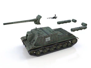 isu-122 - 3338 - soviet heavy self-propelled 3D Model