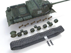 isu-122 - 3338 - soviet heavy self-propelled 3D Model