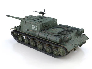 isu-122 - 1963 - soviet heavy self-propelled 3D Model