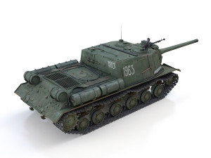 isu-122 - 1963 - soviet heavy self-propelled 3D Model