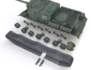 isu-122 - 1963 - soviet heavy self-propelled 3D Model