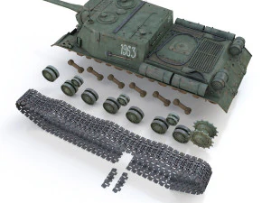 isu-122 - 1963 - soviet heavy self-propelled 3D Model