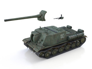 isu-122 - 1963 - soviet heavy self-propelled 3D Model