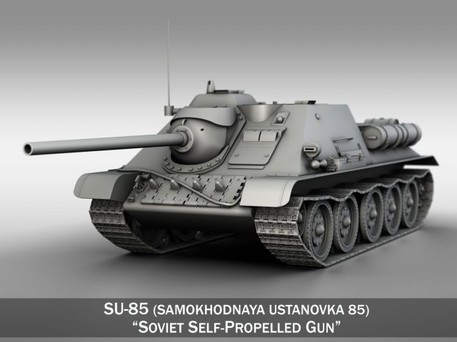 su-85 - soviet self-propelled 3D मॉडल .c4d .max .obj .3ds .fbx .stl .blend 