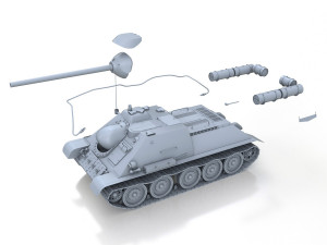 su-85 - soviet self-propelled 3D मॉडल