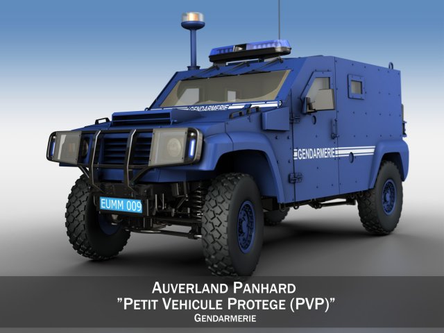 auverland panhard pvp - gendarmerie 3D 모델 .c4d .max .obj .3ds .fbx .stl .blend 
