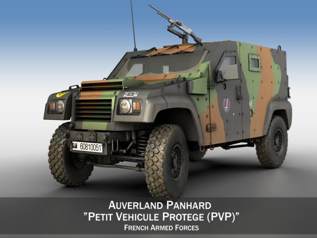 auverland panhard pvp - french army Model 3D .c4d .max .obj .3ds .fbx .stl .blend 