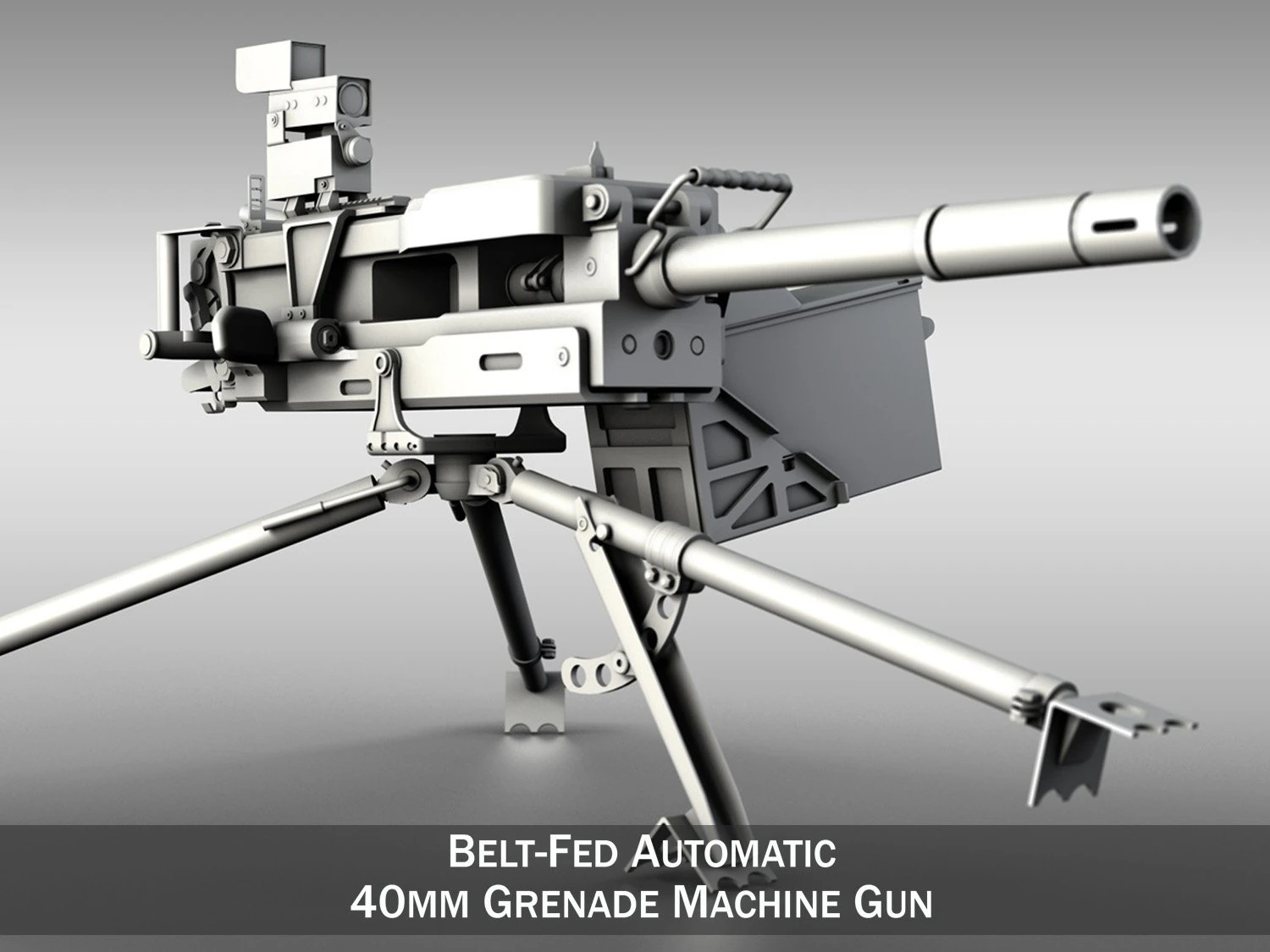 40mm grenade machine 3D Model .c4d .max .obj .3ds .fbx .stl .blend 