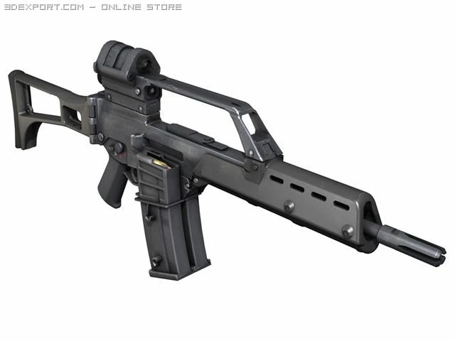 g36 assault rifle 3D Model .c4d .max .obj .3ds .fbx .stl .blend 