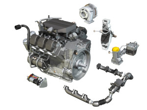 truck diesel engine Modello 3D