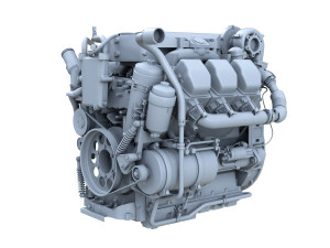 truck diesel engine Modello 3D