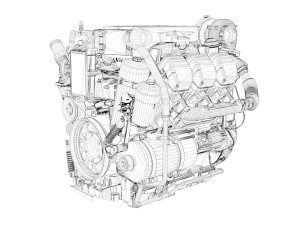 truck diesel engine Modello 3D