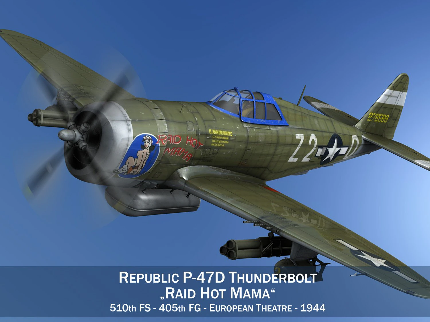 republic p47d thunderbolt 3D Model .c4d .max .obj .3ds .fbx .stl .blend 