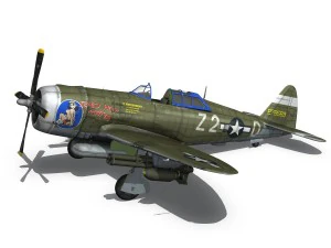 republic p47d thunderbolt 3D Model