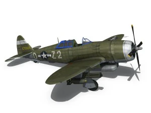 republic p47d thunderbolt 3D Model