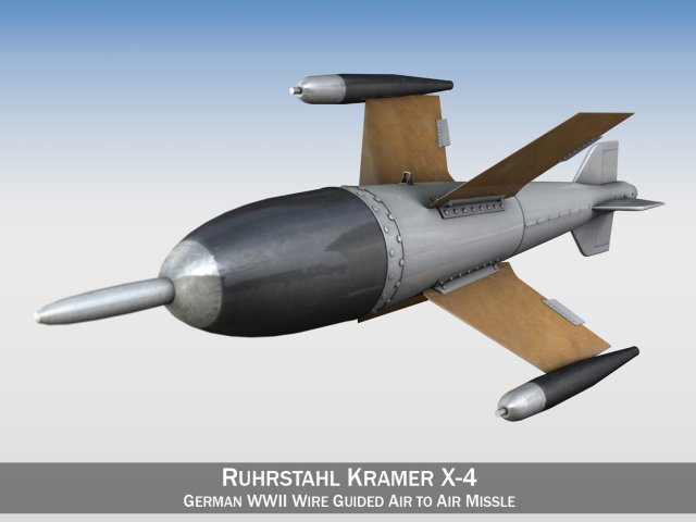 ruhrstahl-x4 - german ww2 aa-missle 3D Model .c4d .max .obj .3ds .fbx .stl .blend 