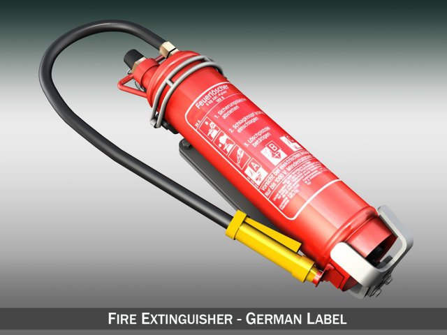 fire extinguisher with vehicle mounting Modello 3D .c4d .max .obj .3ds .fbx .stl .blend 