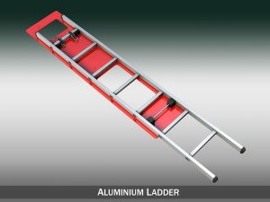 alu ladder with vehicle mounting 3Dモデル