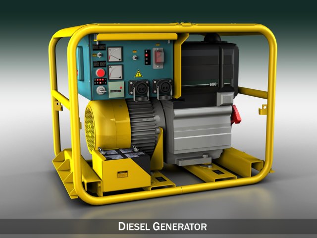 diesel generator Modello 3D .c4d .max .obj .3ds .fbx .stl .blend 