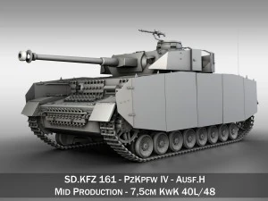 sdkfz161 pzkpfw iv panzer 4 ausfh 3D Model