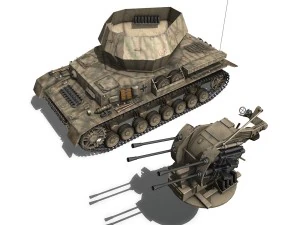 sdkfz 161 4 flakpanzer iv wirbelwind 3D Model