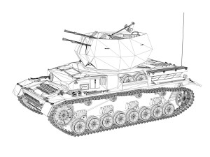sdkfz 161 4 flakpanzer iv wirbelwind Model 3D