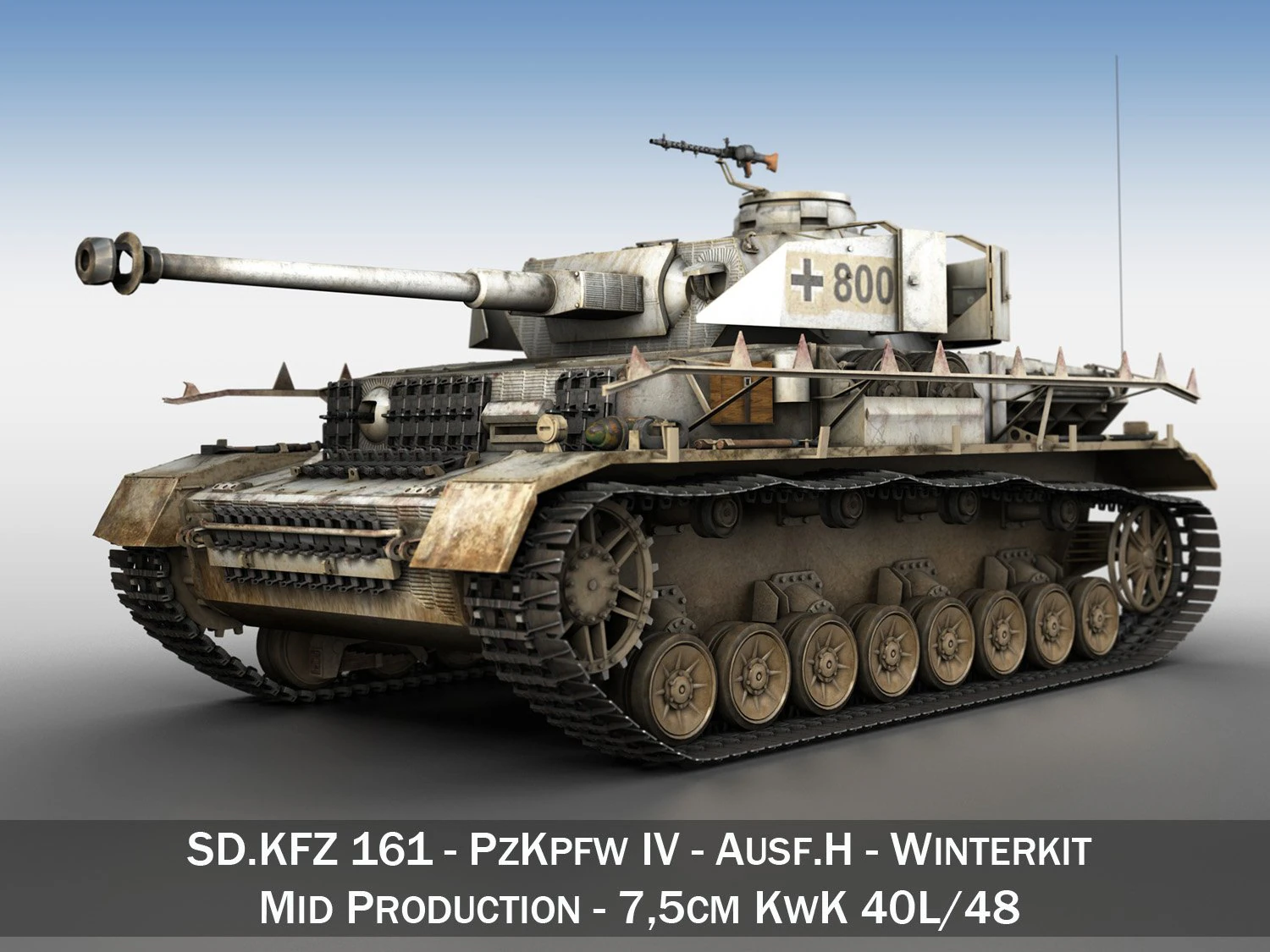 sdkfz161 pzkpfw iv panzer 4 ausf h winterkit 3D Model .c4d .max .obj .3ds .fbx .stl .blend 
