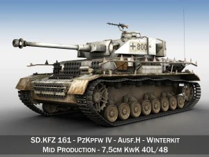 sdkfz161 pzkpfw iv panzer 4 ausf h kit invernale Modello 3D