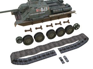 su-85 - 843 - soviet self-propelled 3Dモデル