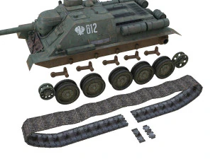 su-100 - 612 - soviet tank destroyer 3D Model