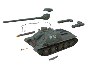 su-100 - 612 - soviet tank destroyer Modello 3D