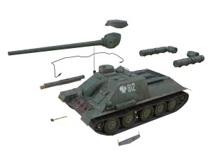 su-100 - 612 - soviet tank destroyer 3D Model