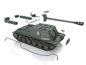 isu-122s - 16 - soviet assault 3D Model