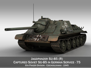 jagdpanzer su-85r - 75 - 6 panzer division Modello 3D