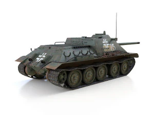 jagdpanzer su-85r - 75 - 6 panzer division 3D Model