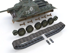 jagdpanzer su-85r - 75 - 6 panzer division 3D Model