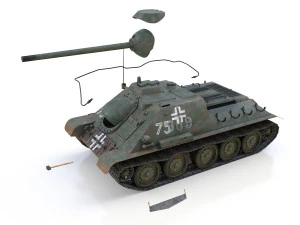 jagdpanzer su-85r - 75 - 6 panzer division 3D Model