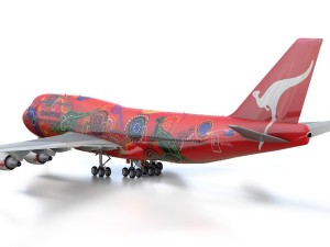 boeing 747 - qantas - wunala dreaming 3D-Modell