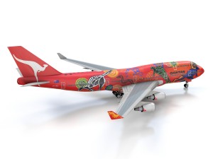boeing 747 - qantas - wunala dreaming 3D-Modell