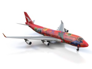 boeing 747 - qantas - wunala dreaming 3D-Modell