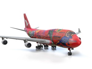 boeing 747 - qantas - wunala dreaming 3D-Modell