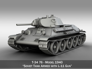 t-34-76 - model 1940 - soviet medium tank 3D मॉडल