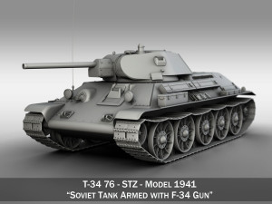 t-34-76 - stz - model 1941 - soviet medium tank Modello 3D