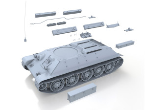 t-34-76 - stz - model 1941 - soviet medium tank Model 3D