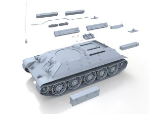 t-34-76 - stz - model 1941 - soviet medium tank 3D Model