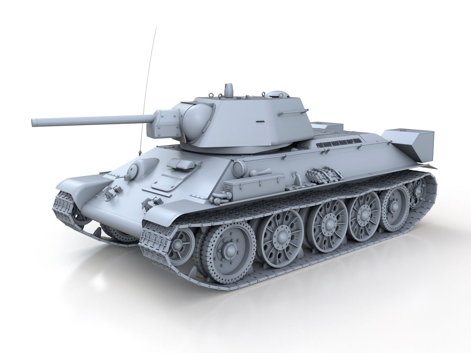t-34-76 - model 1942 - factory 183 - soviet medium tank 3D Model in Tank  3DExport