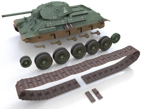 t-34-76 - model 1941 -soviet medium tank - 0314 Modèle 3D
