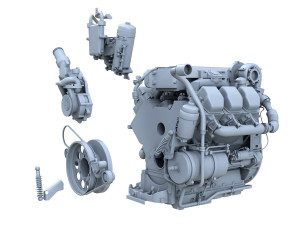 truck diesel engine Modelo 3D