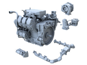 truck diesel engine Modelo 3D